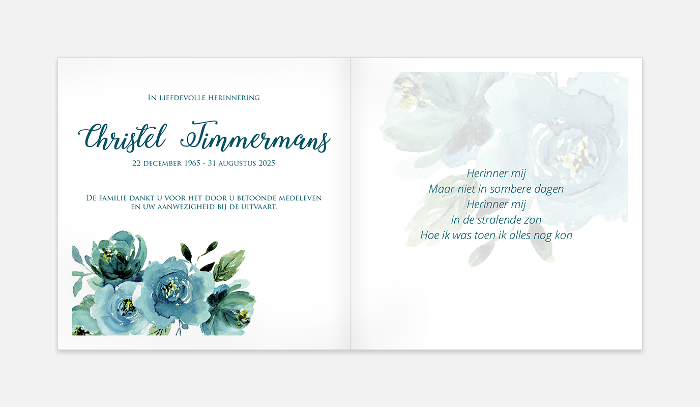  Lortye Rouw Gedachtenisprentjes Waterverf Bloemen