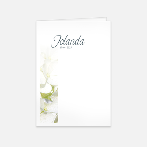  Lortye RK Rouwbrief Hortensia Wit A5