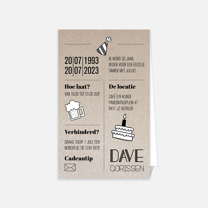 Lortye Feestje 052 Uitnodiging Dave